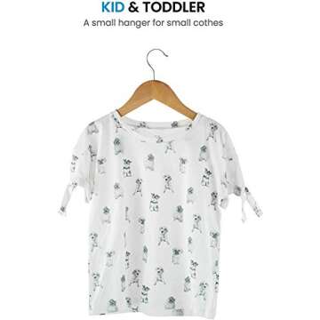 High-Grade Wooden Childrens/Kids Hangers (10 Pack) Smooth & Durable Wood Baby Hangers/Nursery Hangers - 12.5 Inch - Space Saving, 360° Hook & Cut Notches- Great Toddler Hanger for Dress Skirts Pants