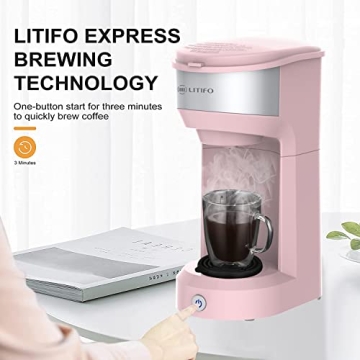 LITIFO 2-in-1 Coffee Maker for Ground Coffee & Pods