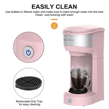 LITIFO 2-in-1 Coffee Maker for Ground Coffee & Pods