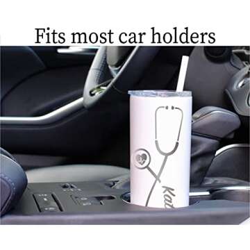 Personalized Nurse Laser Engraved 20 oz Tumbler with Straw