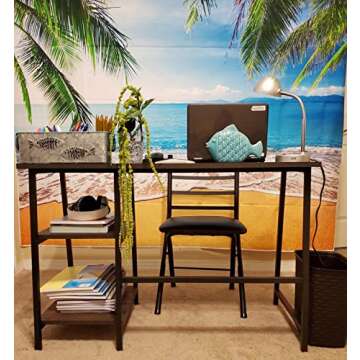 5x7ft Summer Tropical Beach Background Photo Props Blue Sea Sky Seaside Island Palm Trees for Studio,Wedding,Party Photography Backdrops Vinyl