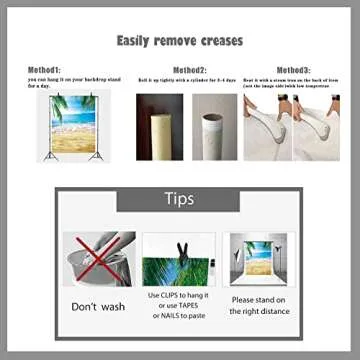 5x7ft Summer Tropical Beach Background Photo Props Blue Sea Sky Seaside Island Palm Trees for Studio,Wedding,Party Photography Backdrops Vinyl