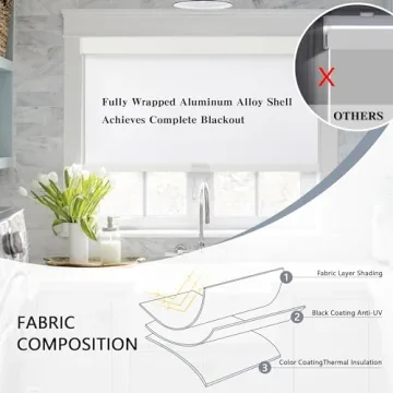 AOSKY Blackout Roller Shades Cordless Blinds for Windows