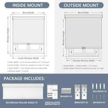 AOSKY Blackout Roller Shades Cordless Blinds for Windows