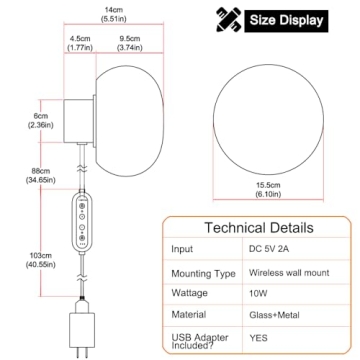 Stylish OIYIO Plug in Wall Sconces with RGB Lighting Features