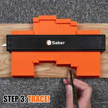 Saker Contour Gauge Duplication-Adjustable Lock-Precisely Copy Irregular Shape-Irregular Woodworking Tracing-Must Have Tool for DIY Handyman Men Husband Dad 10 Inch+5 Inch