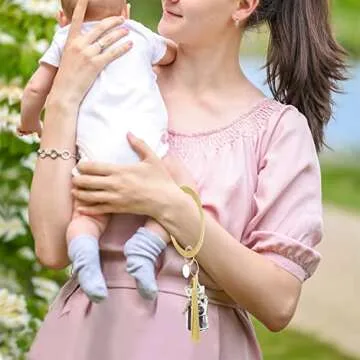 Weixiltc Wristlet Keychain Leather Tassel Bracelet Holder Large Circle Key For Women Girl (Golden)