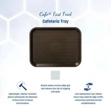 Carlisle Cafeteria Fast Food Tray - 12" x 16" - Stackable & Skid-Resistant