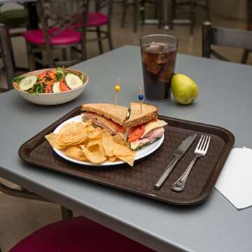 Carlisle 12x16 Chocolate Cafeteria Food Tray - Durable & Heat Resistant