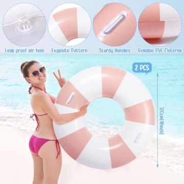 Gemscream Large Pool Floats with Handles for Summer Fun