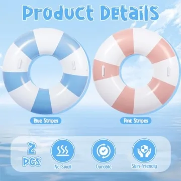 Gemscream Large Pool Floats with Handles for Summer Fun