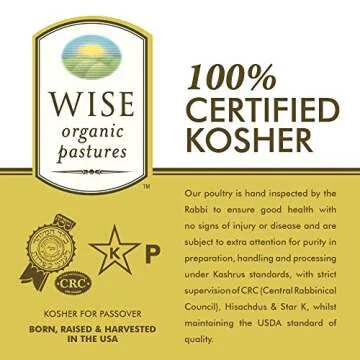 Wise Organics Double Certified Organic Bone-in Skin-on Chicken Leg Quarters, Glatt Kosher, Non GMO, Free Range (8.00-8.50 Pounds, 12 Pcs Approx.)
