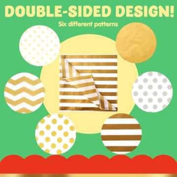 150 Piece Christmas Metallic Tissue Paper Assortment