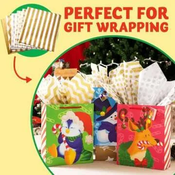 150 Piece Christmas Metallic Tissue Paper Assortment