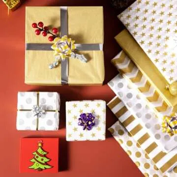 150 Piece Christmas Metallic Tissue Paper Assortment