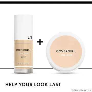 COVERGIRL, truBlend Liquid Foundation Makeup, Warm Beige, 1 oz, 1 Count (packaging may vary)