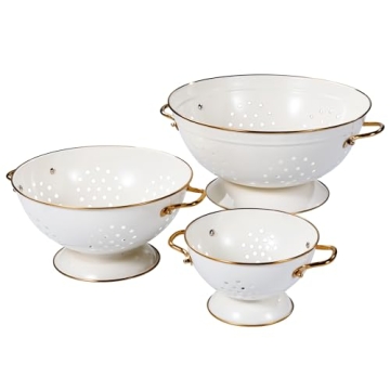 Stylish Metal Colander Set of 3 for Perfect Rinsing