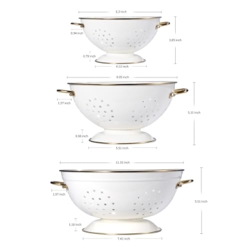 Stylish Metal Colander Set of 3 for Perfect Rinsing