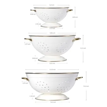 Stylish Metal Colander Set of 3 for Perfect Rinsing