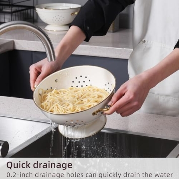 Stylish Metal Colander Set of 3 for Perfect Rinsing