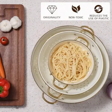 Stylish Metal Colander Set of 3 for Perfect Rinsing