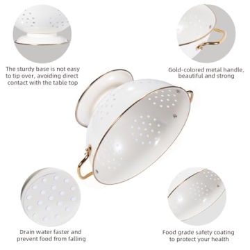 Stylish Metal Colander Set of 3 for Perfect Rinsing