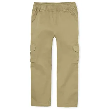 The Children's Place Boys Pull on Cargo Pants, Flax, Size 4 - Comfortable Kids Wear