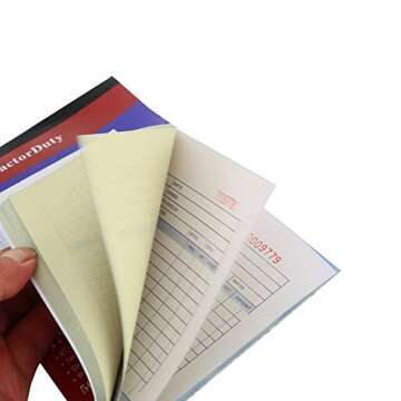 5 Pack Large Sales Order Book Receipt Invoice Duplicate Carbonless 50 Sets 5.5" X 8"5 - Horizontal