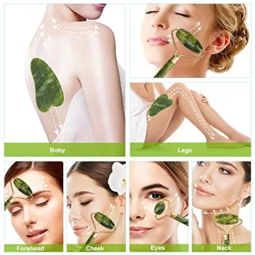 fuvooi Jade Gua Sha Facial Massager Set for Glowing Skin