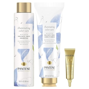 Pantene Sulfate Free Shampoo and Conditioner Set with Biotin and Hair Mask Treatment, Nutrient Blend...