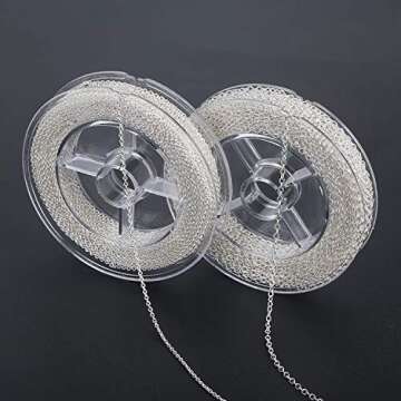 Premium 33 Feet Silver Chain for Jewelry Making with Clasps