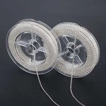 Premium 33 Feet Silver Chain for Jewelry Making with Clasps