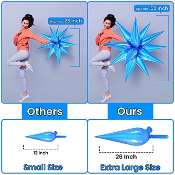 KatchOn Blue Star Balloons - 26 Inch Pack of 50