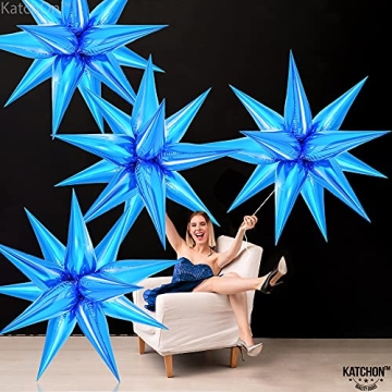 KatchOn Blue Star Balloons - 26 Inch Pack of 50