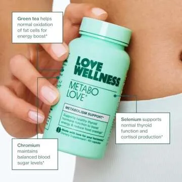 Love Wellness Metabolove | Metabolism Booster for Women Supplement | Combat Cravings & Boost Energy Supplement | Cortisol & Thyroid Support for Women | Stimulant Free, Vegan & Gluten-Free | 60 Count