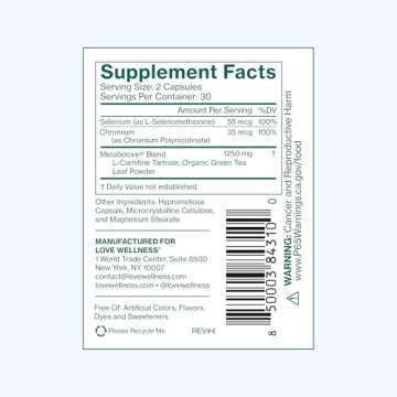 Love Wellness Metabolove | Metabolism Booster for Women Supplement | Combat Cravings & Boost Energy Supplement | Cortisol & Thyroid Support for Women | Stimulant Free, Vegan & Gluten-Free | 60 Count