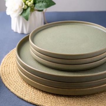 AmorArc Stoneware Dinnerware Sets for 6,Reactive Ceramic Plates and Bowls Sets,Highly Chip and Crack Resistant | Dishwasher & Microwave Safe | Round Dishes Set Service for 6 (18pc) Dishes Set-Matte