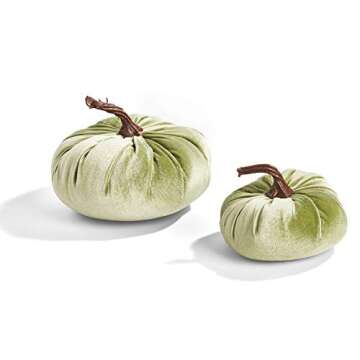 Elegant Velvet Pumpkins Set - Rustic Fall Home Decor
