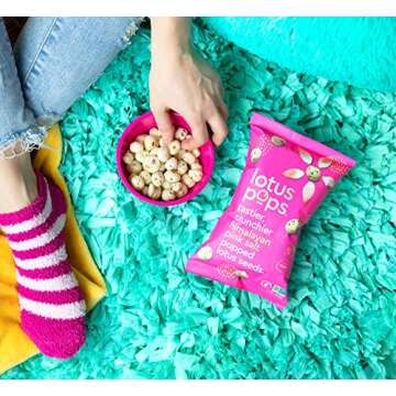 Lotus Pops - Popped Lotus (Water Lily) Seed Snacks – Low Calorie Gluten Free and Vegan Snacks | Plant Protein | Roasted Not-Fried | Paleo | Grain Free | Non GMO Certified | (Himalayan Pink Salt 4 1oz Packs)