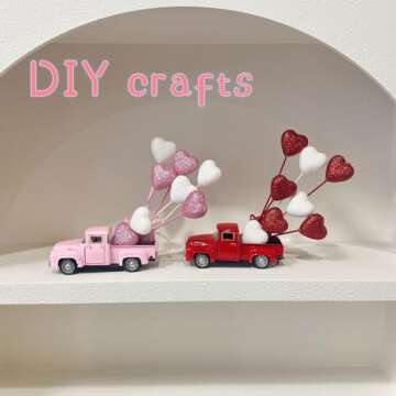 18Pcs Valentine Glitter Foam Hearts Picks, Heart Picks for Valentine Decorations and Flower Arrangements