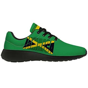 Jamaican Flag Shoes for Men Women 3D Print National Jamaican Flag Sneakers Lightweight Tennis Walkin...