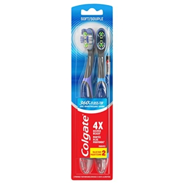 Colgate 360 Vibrate Deep Clean Toothbrush 2 Pack with Battery