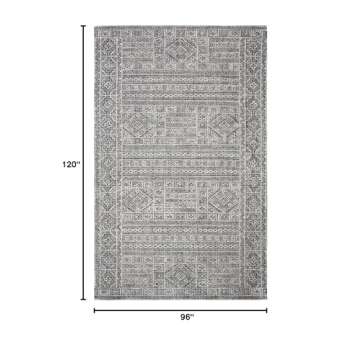 SAFAVIEH Abstract Collection Area Rug - 8' x 10', Grey & Black, Handmade Wool, Ideal for High Traffi...