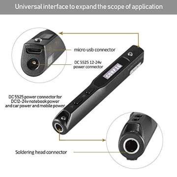 TS100 65W Electric Soldering Iron Kit USB Mini Electric Digital Welding Pen Tip for Electronic Components Soldering (Power Supply Not Included, Can be connected with mobile phone power & computer)