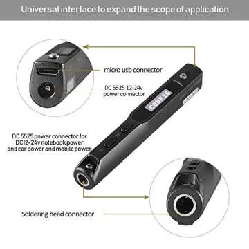 TS100 65W Electric Soldering Iron Kit USB Mini Electric Digital Welding Pen Tip for Electronic Components Soldering (Power Supply Not Included, Can be connected with mobile phone power & computer)