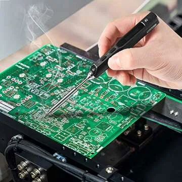 TS100 65W Electric Soldering Iron Kit USB Mini Electric Digital Welding Pen Tip for Electronic Components Soldering (Power Supply Not Included, Can be connected with mobile phone power & computer)