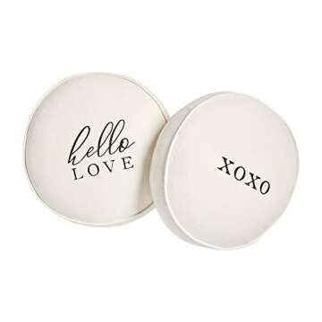 Mud Pie Round Love Pillows, XO