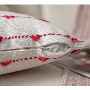 Caflife Boho Christmas Throw Pillow Covers 18x18 inches Beige and Red, Set of 2 Modern Farmhouse Holiday Decorative Pillow Covers for Couch Sofa Bed, Living Room