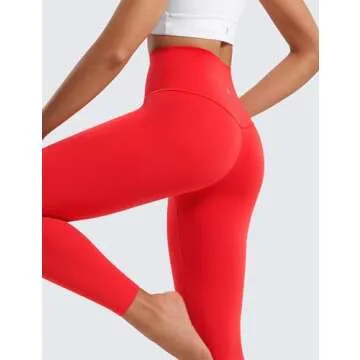 CRZ YOGA Butterluxe High Waisted Lounge Legging 25" - Buttery Soft Workout Yoga Pants for Women Deep Red Small