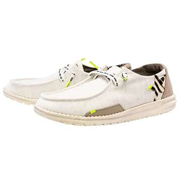 Hey Dude Women's Wendy Star White Size 8 | Women’s Shoes | Women’s Lace Up Loafers | Comfortable & Light-Weight